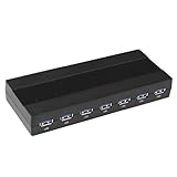 EZOPower 7 Port USB3.0 HUB with Premium 12V/2.5A Power Adapter (Black VIA VL812 Chipset)