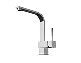 Produkt-Bild: Design Waschtischarmatur / K&uuml;chenarmatur SA-008, Wasserhahn mit einhebelmischer Mischbatterie f&uuml;r Sp&uuml;le / Waschbecken in K&uuml;che / Bad, Sanit&auml;r-Armatur aus Chrom (verchromt), als Badarmatur und Sp&uuml;ltischarmatur einsetzbar, DAW - Armaturen