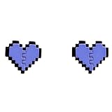 ピアス ハート heart ドット絵風 バイカラー POP 両耳用