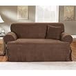 Chocolate Soft Suede One Piece Tcushion Sofa Cover