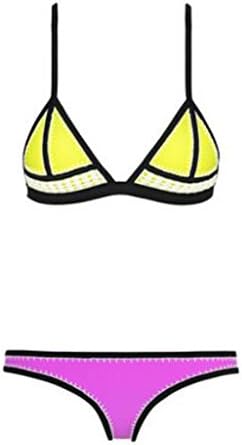 CYYNO Womens Poly Simple Multicolor Bikini Swimsuit