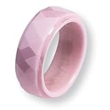 Chisel Pink Ceramic Ring (8.0 mm) - Sizes 5-9