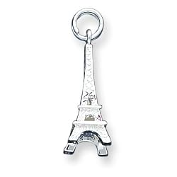 Sterling Silver Eiffel Tower Charm with 20 inch Sterling Silver Chain