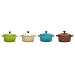 Le Creuset - Set 4 mini - cocottes - Kiwi/Dune/Bleu Caribes/Ch�taigne - 91006900125000