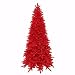 Lit Slim Shimmering Tree - Red (9')