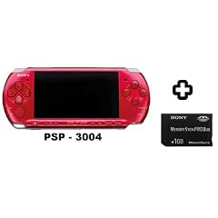 PSP Konsole Slim & Lite 3004 Radiant Red inklusive 1 GB Memory Stick Pro Duo
