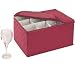 Stemware Storage - Crimson Quilted Canvas (Crimson) (11.25"H x 15.5"W x 9.75"D)