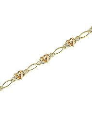 14kt Yellow Gold Heartshape Citrine and Diamond Bracelet