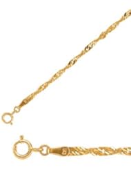 9" 10K Yellow Gold 2.2mm (0.09") Polished Diamond Cut Sparkle Chain w/ Spring Ring Clasp