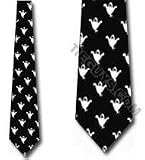 Halloween Ghost Ties Mens Black tie