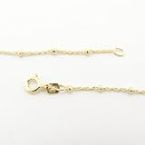 Fine Cable Beads Gold Plated Sterling Silver Nickel Free Chain Bracelet 7.5 Inch 316iN%2ByPZVL. SL160 Fine Cable Beads Gold Plated Sterling Silver Nickel Free Chain Bracelet 7.5 Inch