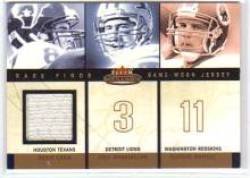 2003 Fleer Mystique Rare Finds Jersey Singles #DC David Carr JSY / Joey Harrington / Patrick Ramsey - Houston Texans (Piece of Authentic Game-Worn Jersey - Serial #'d to 299) (Football Cards)