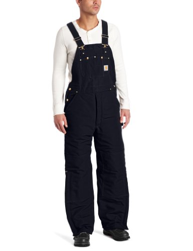 Carhartt Men's Quilt Lined Duck Bib Overalls R02,Dark Navy,36 x 34