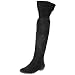 Calvin Klein Women's Mayson Over-The-Knee Flat Boot,Black Suede,6 M US