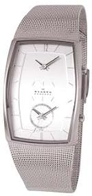 Skagen #281LSS Men's Dual Time Zone Stainless Steel Mesh Band Watch
