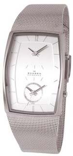 Skagen #281LSS Men's Dual Time Zone Stainless Steel Mesh Band Watch