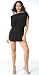 Sassy Short Trendy Stretch Draped-Sleeve Mini Dress from Hot Fash Dresses - PRIMO Black Image