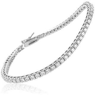 Forzieri Swarovski Crystal and Sterling Silver Tennis Bracelet