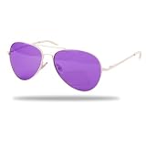 White Frame Aviator Sunglasses (Spring Hinged)