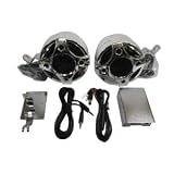 shark SHKCYCLEKIT motorcycle yacht snowmobile marine audio 2 speakers+amp w/ all brackets for install