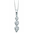 3 Stone Diamond Pendant Necklace