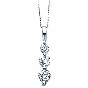 3 Stone Diamond Pendant Necklace