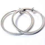 Beautiful Large Classic Hoop Clip Earrings for Non-Pierced Ears Silver Tone ~ YOU CHOOSE SIZE FROM...