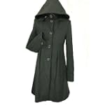 DKNY Hooded Wool Blend Coat