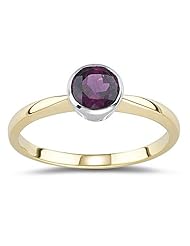 1.00 Ct Rhodolite Solitaire Ring in 14K Yellow Gold
