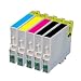 MoreInks T0715 / T0896 + Black Multipack - 5 Pack Compatible Ink Cartridges for Epson D120 D78 D92 DX400 DX4000 DX4050 DX4400 DX4450 DX5000 DX5050 DX6000 DX6050 DX7000 DX7400 DX7450 DX8400 DX8450 and DX9400F Printers T0711 T0712 T0713 T0714 / TO711 TO712 TO713 TO714 TO715 / T0891 T0892 T0893 T0894