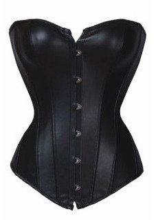 Leder Stil Corsage Schwarz Vadién 1166 Gr. 46