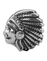 Genuine Zable (TM) Product. 925 Sterling Silver Indian Head Bead Charm. 100% Satisfaction Guaranteed.