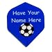 Blue Football Personalised Dart Flights X 10 Sets CKN43