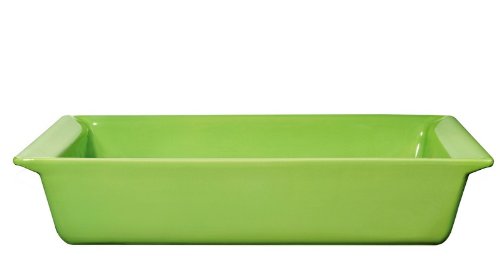 Emile Henry 15-Inch Recangular Baking Dish, Green Apple