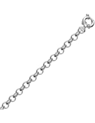 Sterling Silver Rhodium Plated Classic Rolo Bracelet