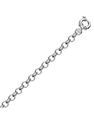 Sterling Silver Rhodium Plated Classic Rolo Bracelet