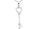 Heart and Key Pendant in Sterling Silver with Chain