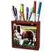 Dogs Border Collie - Border Collie Tan and White - Tile Pen Holders-5 inch tile pen holder