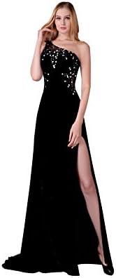 Melantha Velvet America Net Slit Prom Dresses Evening Dress Party Dress Size 14 Black