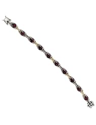 Antique Style 14k Yellow Gold 9.05 Rhodilite Garnet 7.75in Bracelet