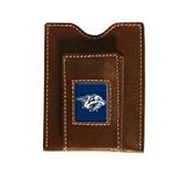 Nashville Predators Brown Leather Money Clip with Cardholder