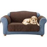 Sure Fit Chocolate Quilted Suede Sofa Protector