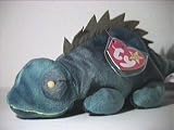 TY BEANIE BABY - IGGY / RAINBOW Blue Iguana w/ Spikes Plush Beanbag