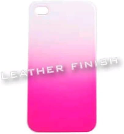 SLIM REAR CASE FOR APPLE IPHONE 4 RUBBERIZED 2 TONE WHITE HOT PINK