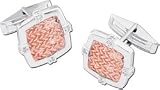 Men's Sterling Silver Cuff Links with Cubis Zirconia
