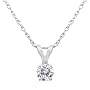 14k White Gold Diamond Solitaire Pendant (0.33 cttw, J-K Color, I2-I3 Clarity), 18''