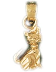 Dazzlers Solid 14k Gold Cat Charm Pendant Available in three colors from jewelsberry (weights: 1.1 grams only)