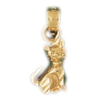 Cheap Girls Jewelry Dazzlers Solid 14k Gold Cat Charm Pendant Available in three colors from jewelsberry (weights: 1.1 grams only) For Sale