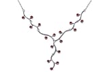 Cleopatra Style 1.25 carats total weight Round Shape Garnet Gemstone Pendant Necklace in Sterling Silver