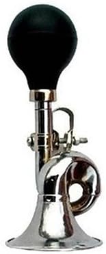 YX - WEST BIKING New Bicycle Bell Bugle Horn Chrome w/ Black Bulb Handlebar Mount Vintage Cycling Bell , Silver